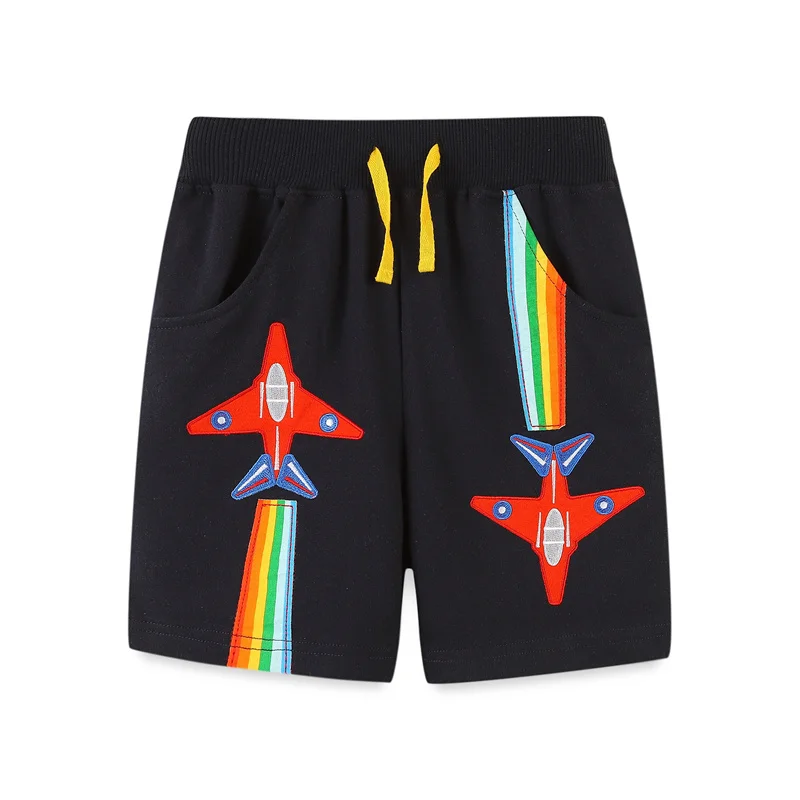 

Jumping Meters 2-7T Boys Girls Shorts For Girls Rockets Applique Kids Trousers Pants Baby Clothes