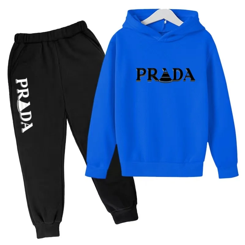 2026 Neuester Stil Muster Kapuzenpullover Top+Hose - Geeignet für Jungen und Mädchen von 3 bis 13 Jahren Kinder Marken-Sportbekleidungsset – Detail 12