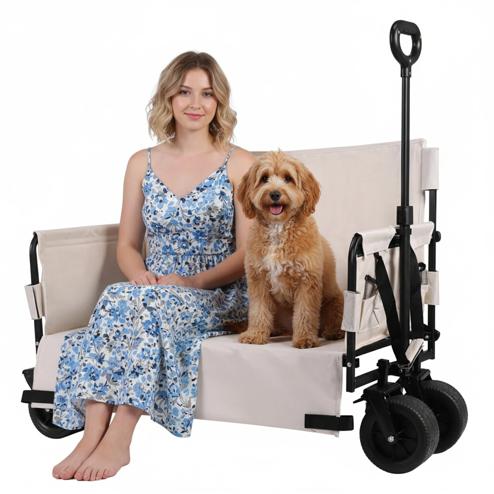 

Складная тележка повышенной прочности с большими колесами, универсальная складная тележка для продуктов, сада и спорта