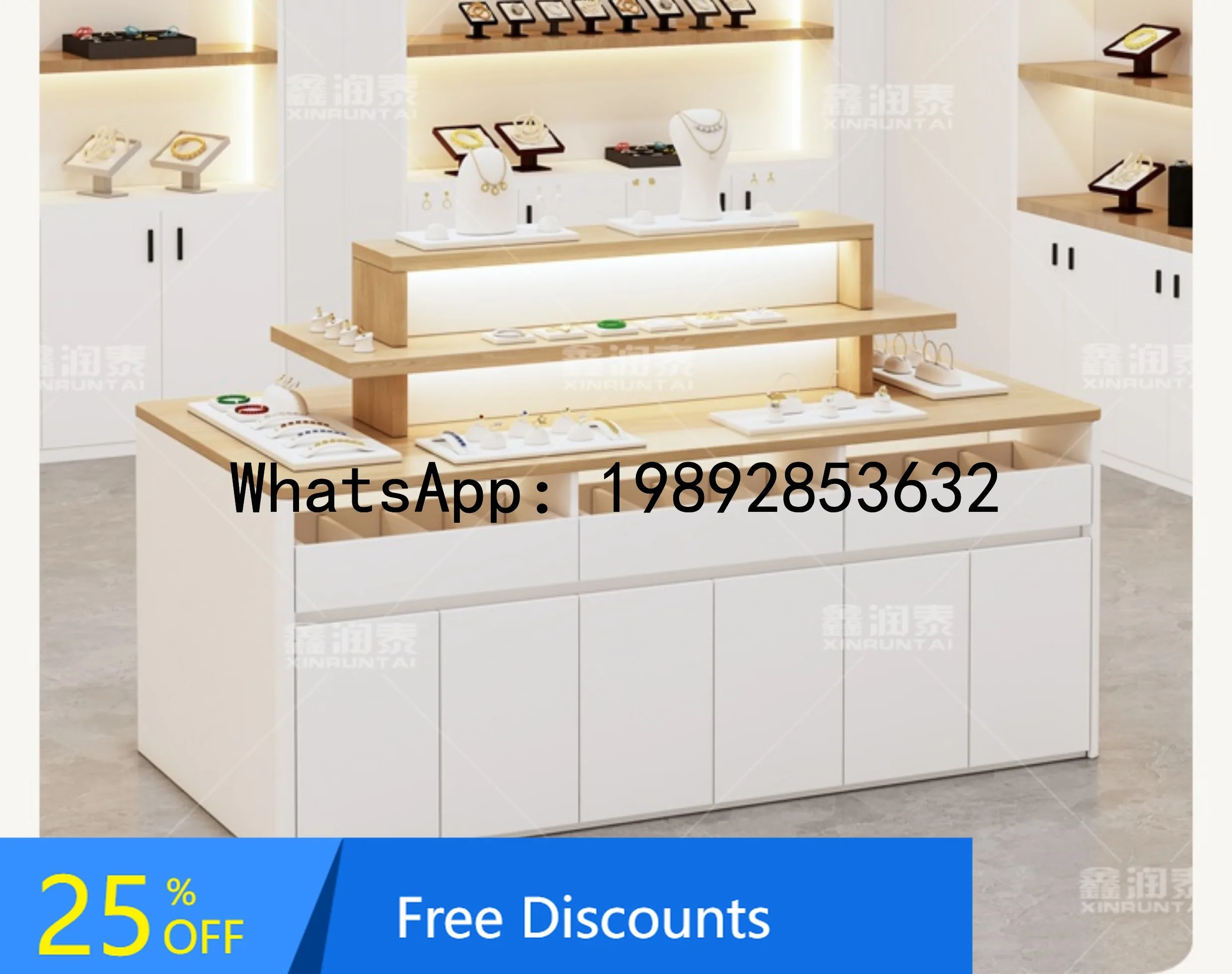 YFY Cosmetics Store Island Display Cabinet Jewelry Store Sample Display Stand Jewelry Display Counter