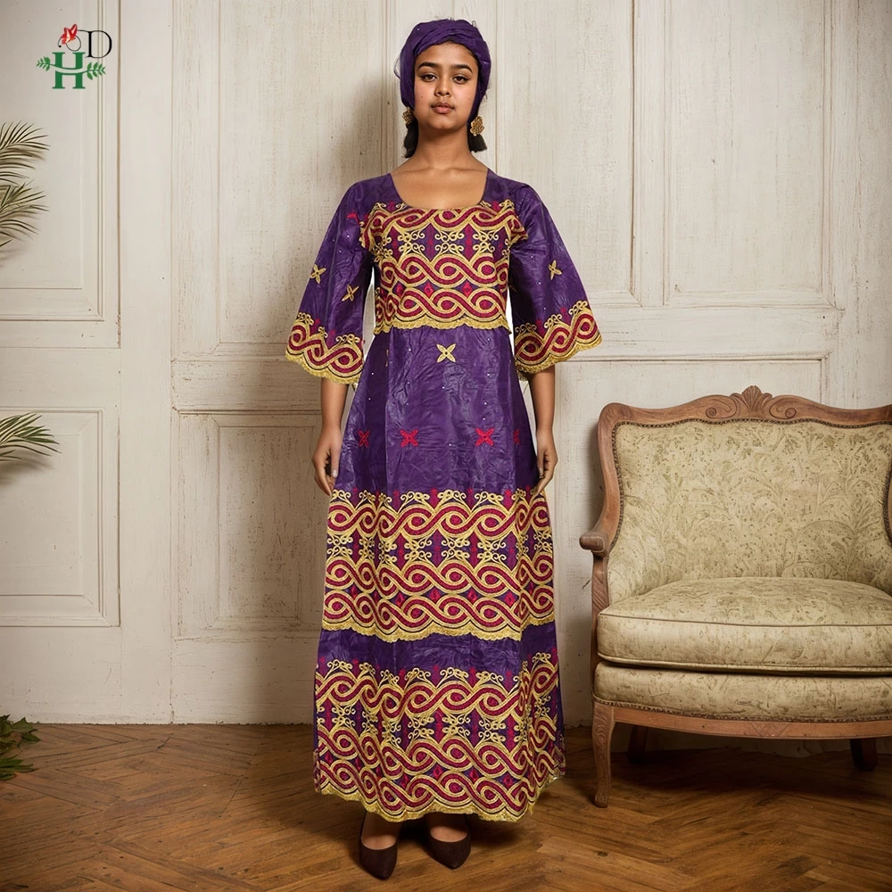 

H&D African Dresses For Women 2024 New Fashion Ankara Dashiki Kaftan Dress Turkish Moroccan Wedding Rich Bazin Maxi Robes Boubou