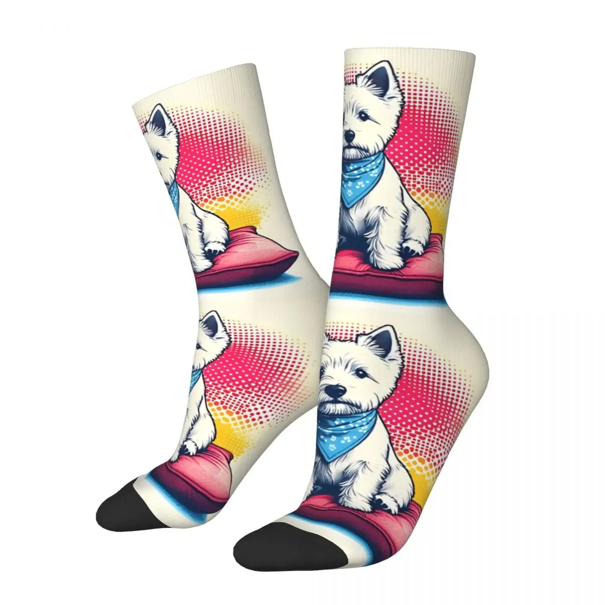 Unisex Men Socks Westie West Highland White Terrier Dog Stockings Autumn Casual Quality Socks Pattern Running Sports Anti Socks