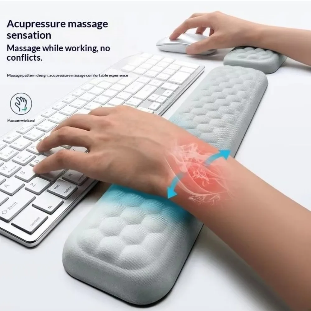 Foam Ergonomic Wrist Rest Soft Non-Slip Base Keyboard Wrist Rest Pad Slow Rebound Water Ripple Wrist Protection Pad Desktop Use