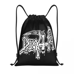 Death Print Drawstring Backpack Sports Gym Bag for Men Women Heavy Metal Rock Gift Shopping Sackpack