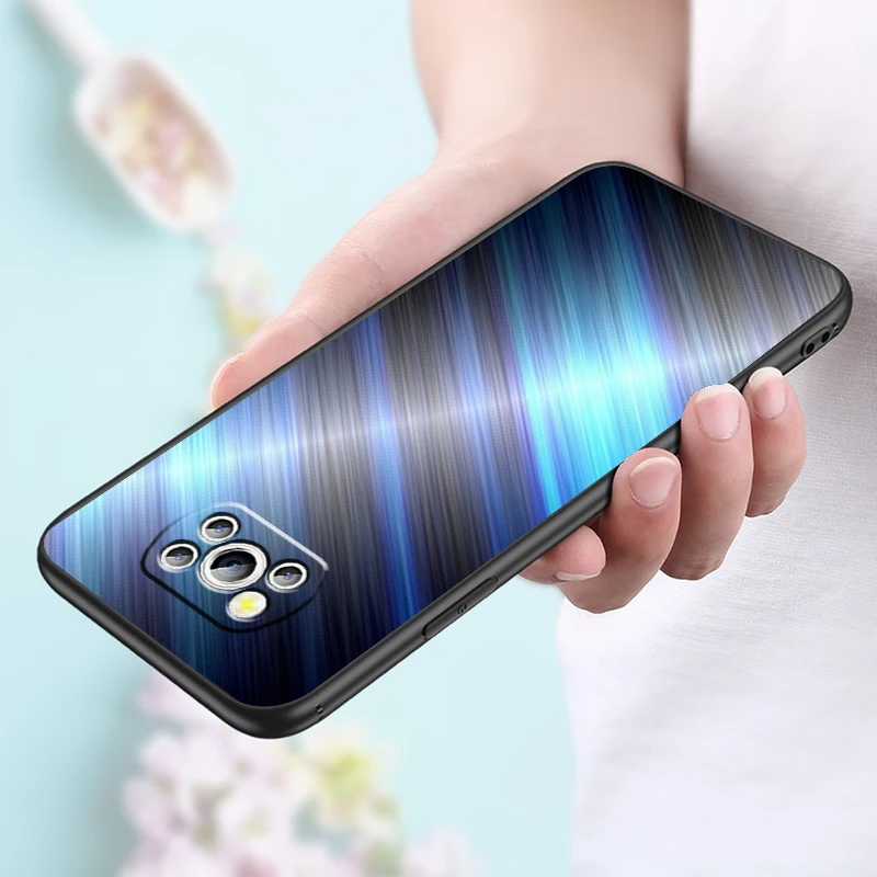 Red Blue Metal And Seawater For Xiaomi Mi Poco F5 F4 F3 F2 X5 X4 X3 M6 M5 M5S M4 M3 C40 Pro GT NFC 5G Black Cover Phone Case image 5