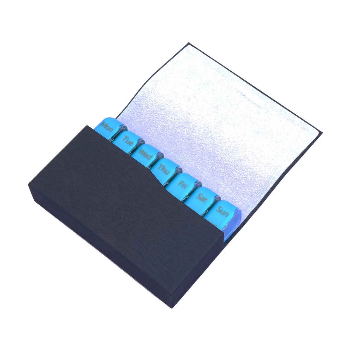 

7 Days Mini Pill Case Weekly Daily Medicine Storage Organizer Portable for Travel Black Weekly