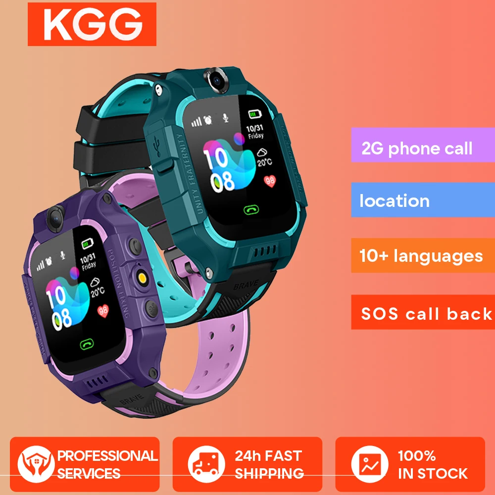 KGG Q19 Kids Smart Watch 2G SOS Call Back Monitor Phone Watch LBS Position with Camera Children Smartwatch for Boys Girls Gifts.