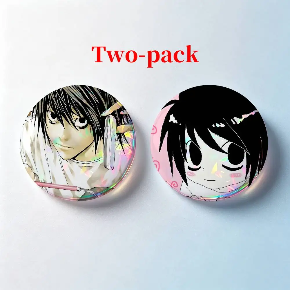 L-L Lawliet D-Death Note 2 Pieces Set Badge Set Fashion Brooches for Women Men Backpack Accessory Bag Badge Jewelry Gift - view 4