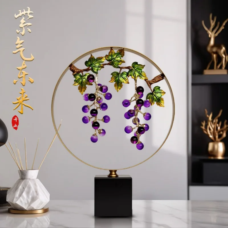 Ziqi Donglai Grape Entrance Ornament Living Room Wine Cabinet TV Cabinet Light Luxury High-end Prosperous Home Decoration
