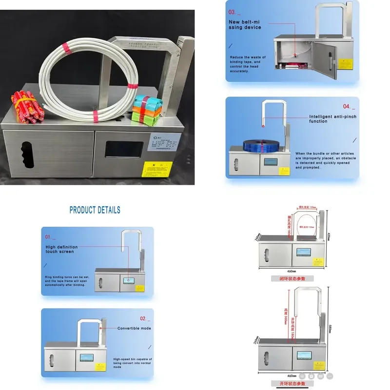 for OPP open loop strapping machine automatic small cable strapping machine stainless steel film strapping machine