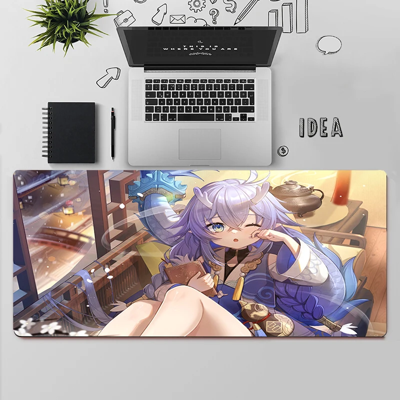 Honkai Star Rail Bailu Gaming Mouse Pad Large Mouse Pad PC Gamer Computer Mouse Mat Big Mousepad XXL Keyboard Desk Mat Mause Pad