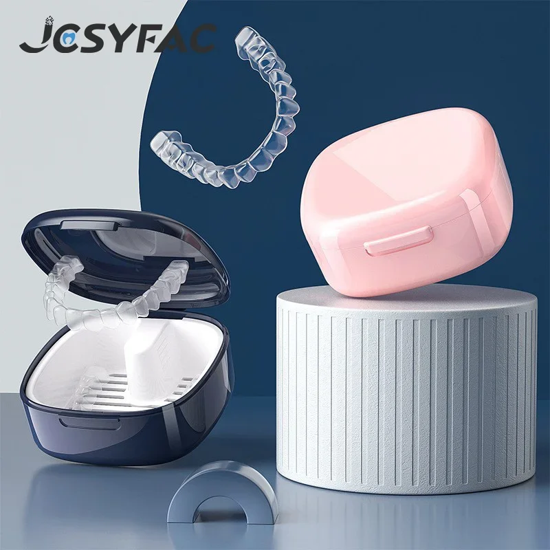 

1PCS Dental Braces And Retainers,Invisible Storage Portable Denture Storage Box Soaking Tooth,Small And Portable Box For Storing