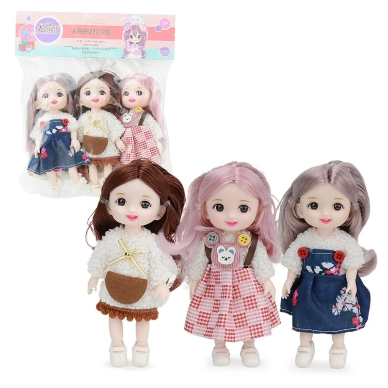 3pcs Royal Princess Dolls Fashion Dolls for Pretend Play 3Pack Simulated Princess Dolls with Royal Fashion Unique Toy