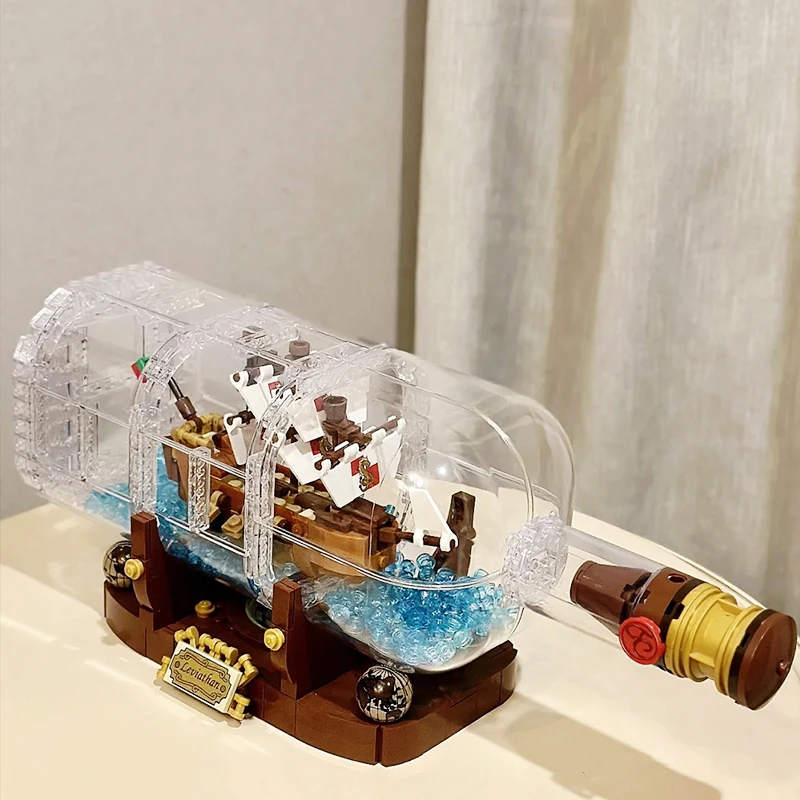 

960Pcs 21313 Ship In A Bottle Drifting Boats Building Blocks Brick Lepinblocks Childrens Educational Toys Christmas Gifts Boys