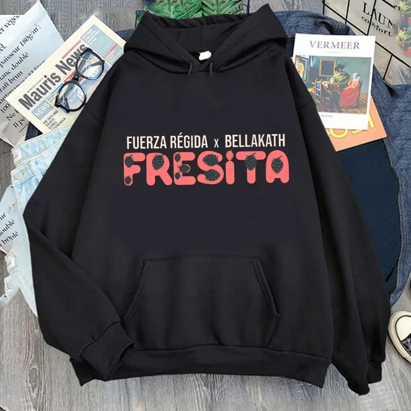 Fuerza Regida X Bellakath FRESITA  Hoodie Graphic Printing Fashion Hip Hop Sweatshirt Comfortable Clothing Fleece Pullovers Tops