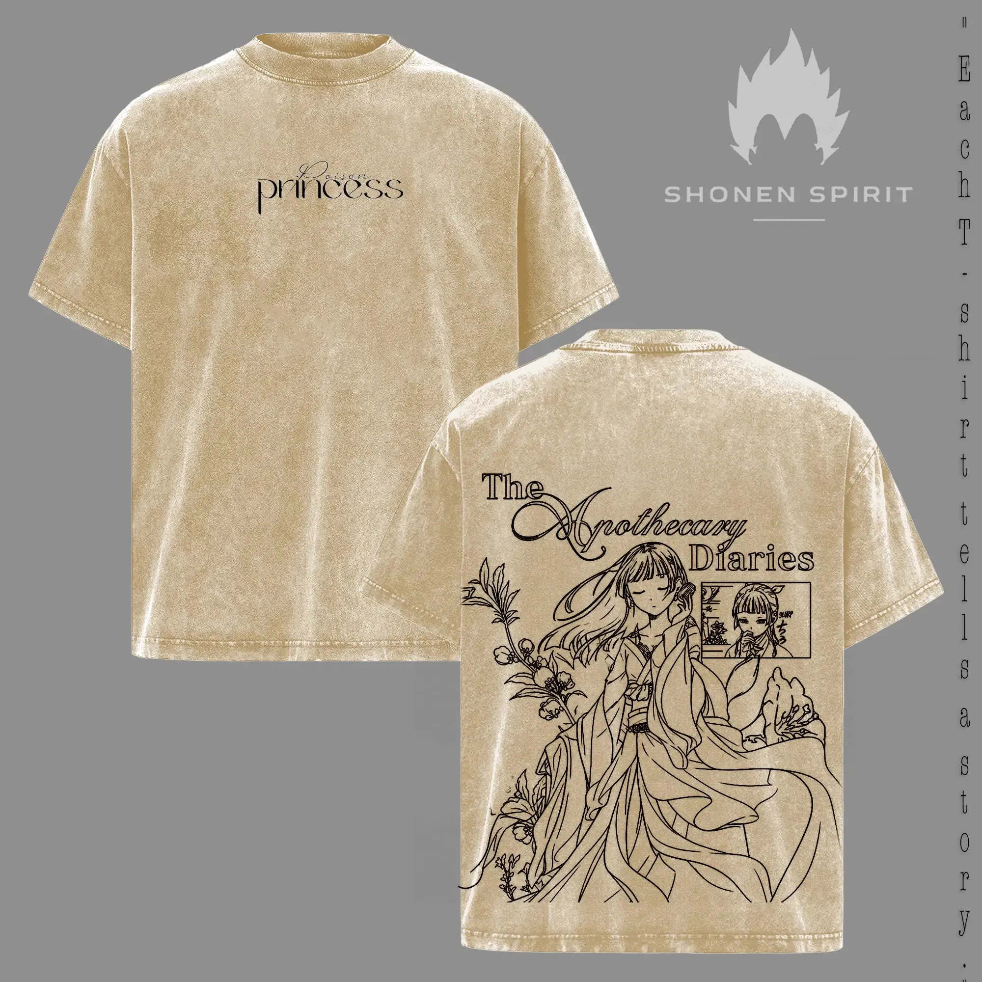 Hot Anime The Apothecary Diaries T Shirt Maomao Vintage Y2k Washed Tees Tops Men Clothing Summer Short Sleeve Cotton T-shirt