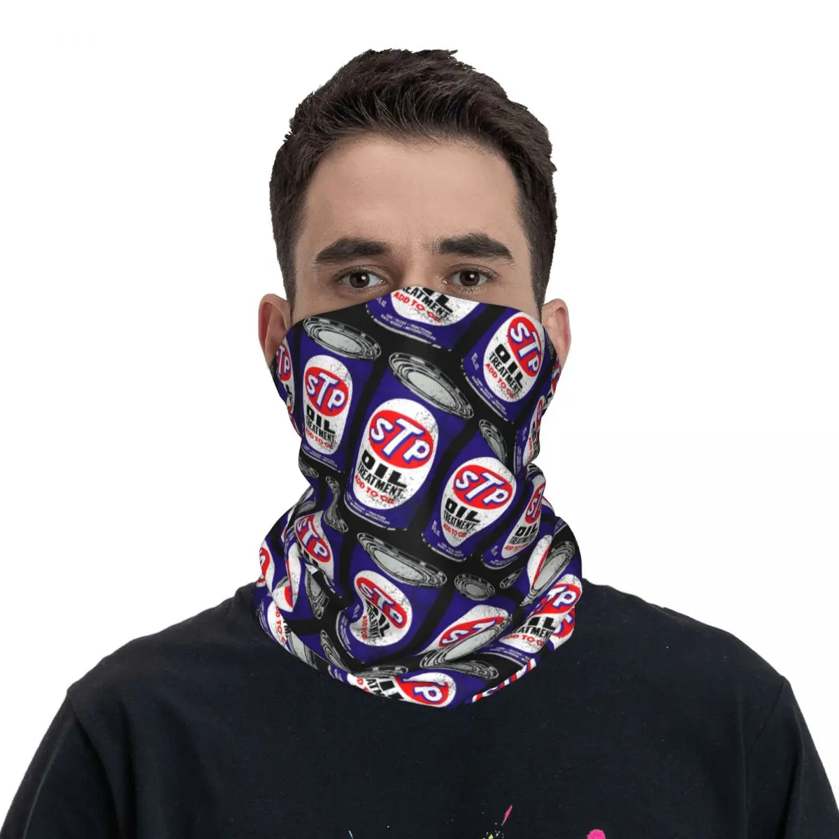 Pasamontañas con estampado de Motocross para hombre y mujer, Bandana excéntrica STP para el cuello, máscara facial para montar en invierno, Unisex