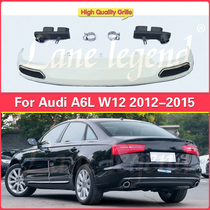 High Quality Car Body Kit For Audi A6L A6 2012-2015 Upgrade to W12 Style Rear Bumper Lip Diffuser Chin Spoiler Auto Accessories