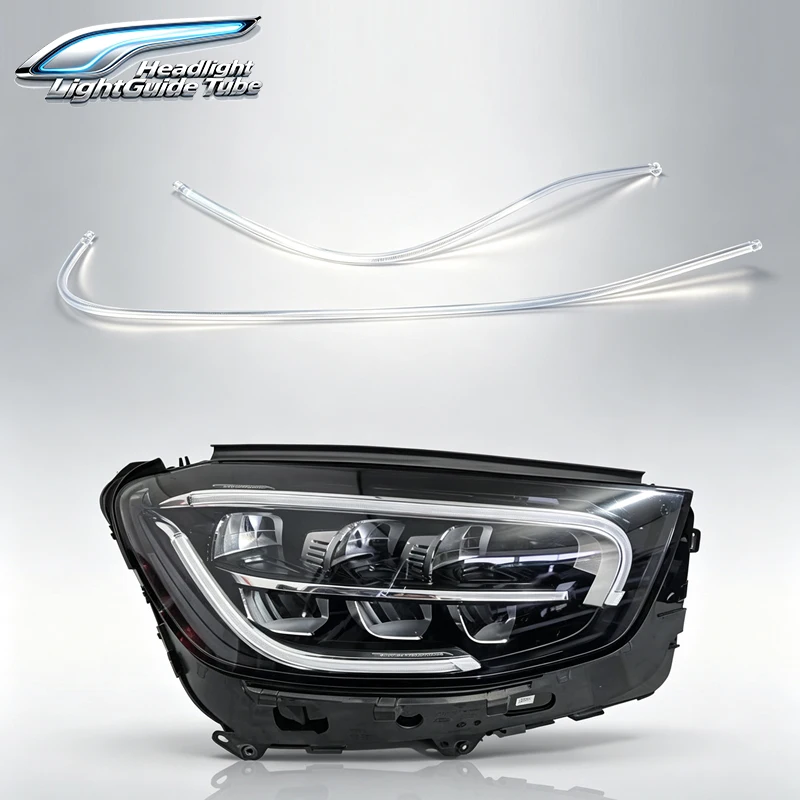 Headlight Daytime Running Light Strip DRL Tube Light Guide Tube Fit Mercedes Benz GLC-Class W253 2020-2022 Low version