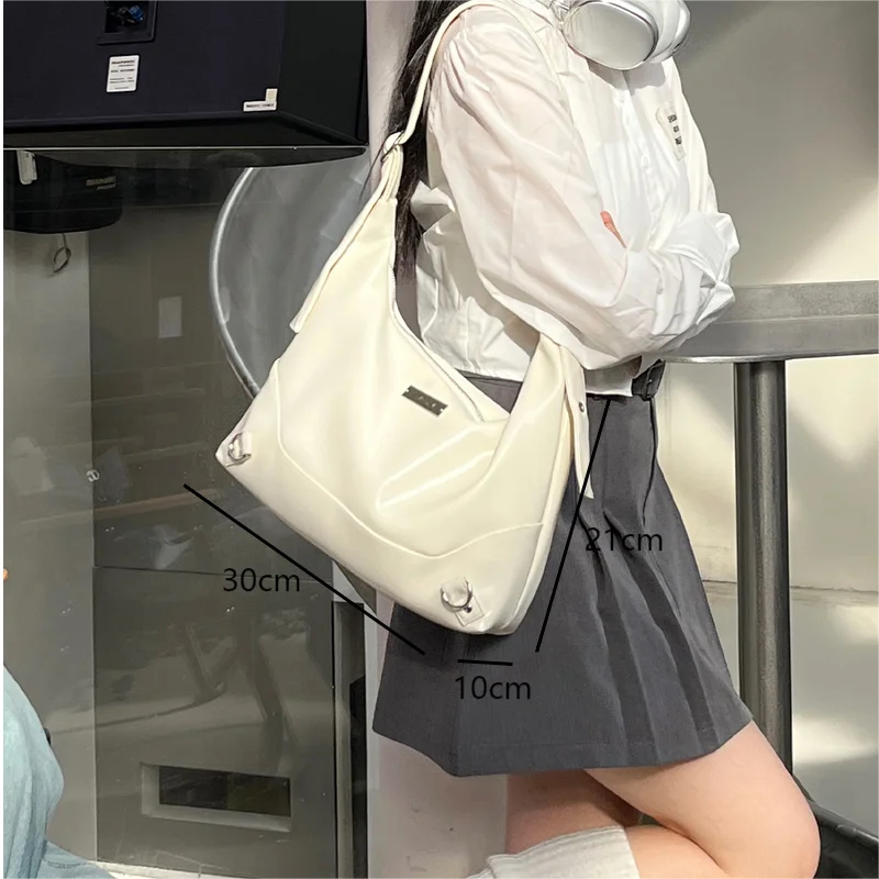 Women\'s Shoulder Bags 2024 Fashion Female Commuter Soft PU Leather Handbag Casual White Large Capacity Crossbody Bags for Ladies