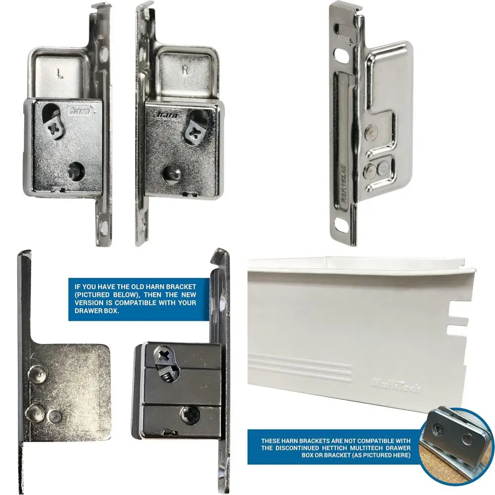 

Hardware Drawer Slide Runner Bracket Pair Set, Left and Right, Screw-On Fixing, 10 Pairs, Universal Fit for Cabinets and Furnitu