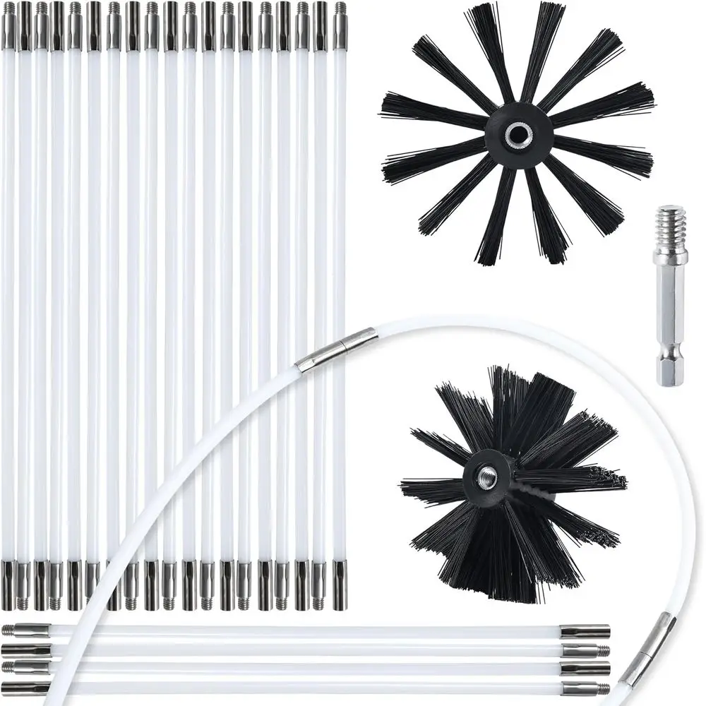 

Dryer Vent Cleaner Kit Chimney Sweep Cleaning Tools Pellet Stove Cleaner Kit Air Dryer Duct ireplace Brushes or Easy Lint Cleani