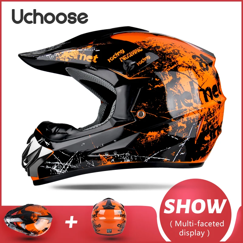 UCHOOSE Capacete De Moto Professional Motorcycle Helmet Motocross Off-Road Helm Children Moto Bike Accessories ATV Ike Downhill