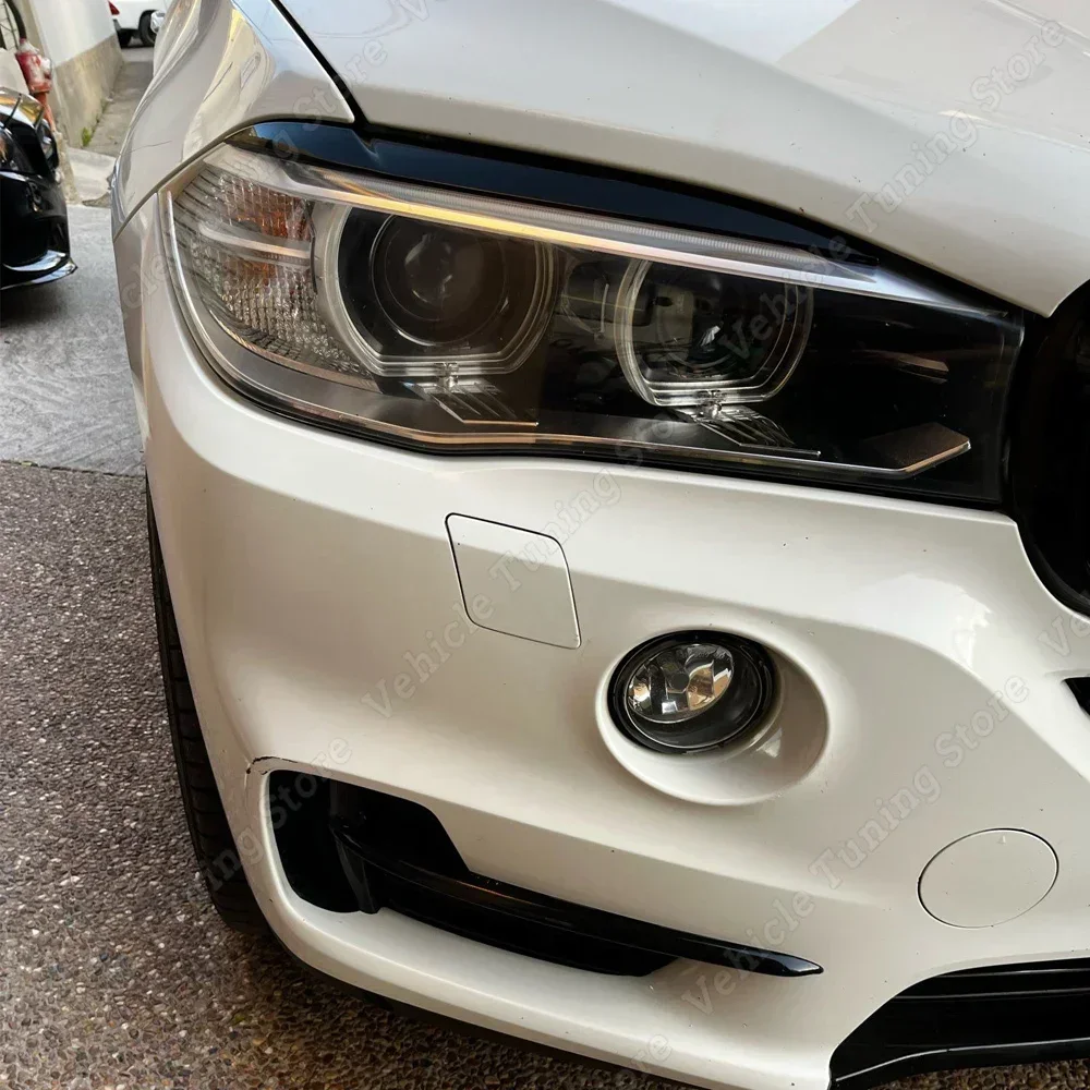 2pcs Gloss Eyebrow Eyelids For BMW X5 X6 F15 F16 30d 35i 40d M50d 50i F85 X5M F86 X6M 2014-2019 Trim Sticker BodyKits Tuning