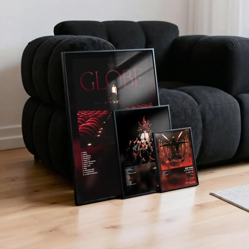 Kid Yugi The Globe Poster Peelable Self-Adhesive Album Cover Stickers, Frameless Wall Art for Singer Band Pop Rap Bedroom