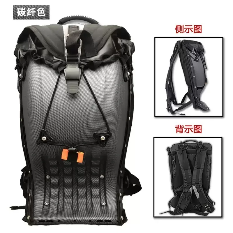 Hard‑shell Waterproof Riding Backpack, Helmet Carry Bag Outdoor Travel Storage Accessory