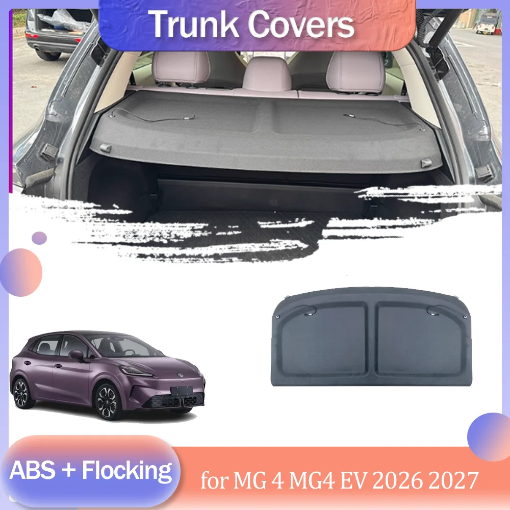 Car Trunk Cover forMG4 EV Urban  MG 4 2026 2027 Flocking Waterproof Curtain Shelf Storage Privacy Cargo Plate Part Accessories
