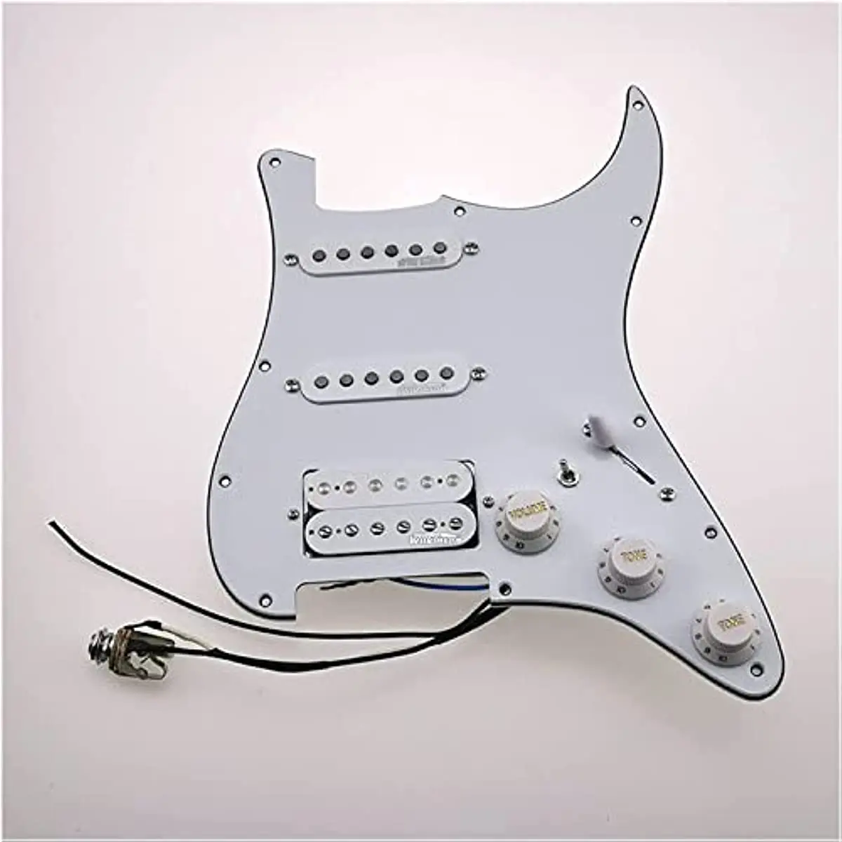 SSH Prewired ST Guitar Pickguard Set Multifunction Switch with White Wilkinson Alnico 5 Pickups 7 way switch