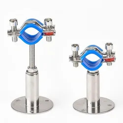 15-89mm OD Stainless Steel SS304 Pipe Clamp Clip Support Bracket With Base Plate Pole Length 30-50mm/50/100mm/100150mm/150-200mm