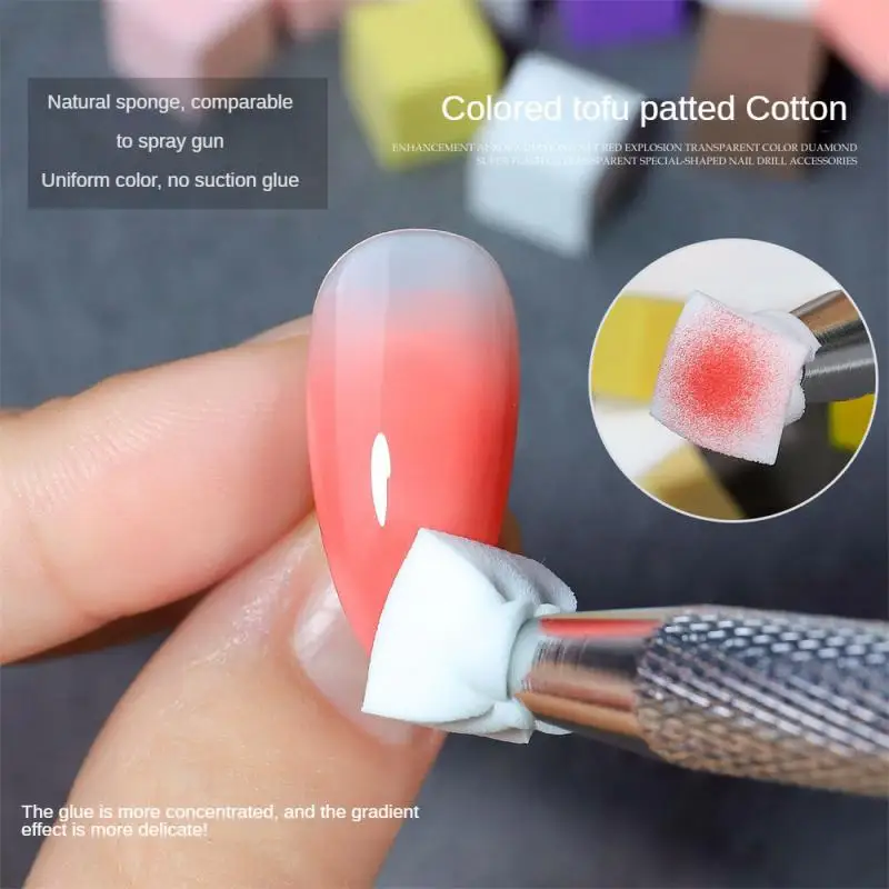 Small Cube Pat Rubber Sponge Pat Glue Mini Cubes 1cm Tofu Cubes Tofu Block Sponge Nail Tools Gradient Gradient Manicure Sponge