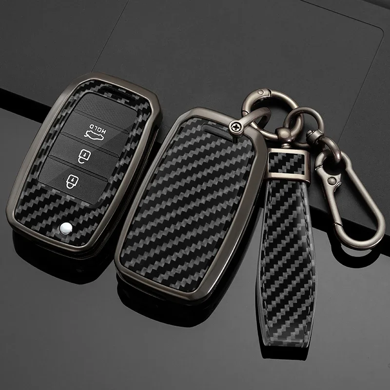 Liga de fibra de carbono caso chave do carro capa escudo fob para kia rio 3 k2 k3 k4 k5 sportage picanto optima soul ceed sorento forte