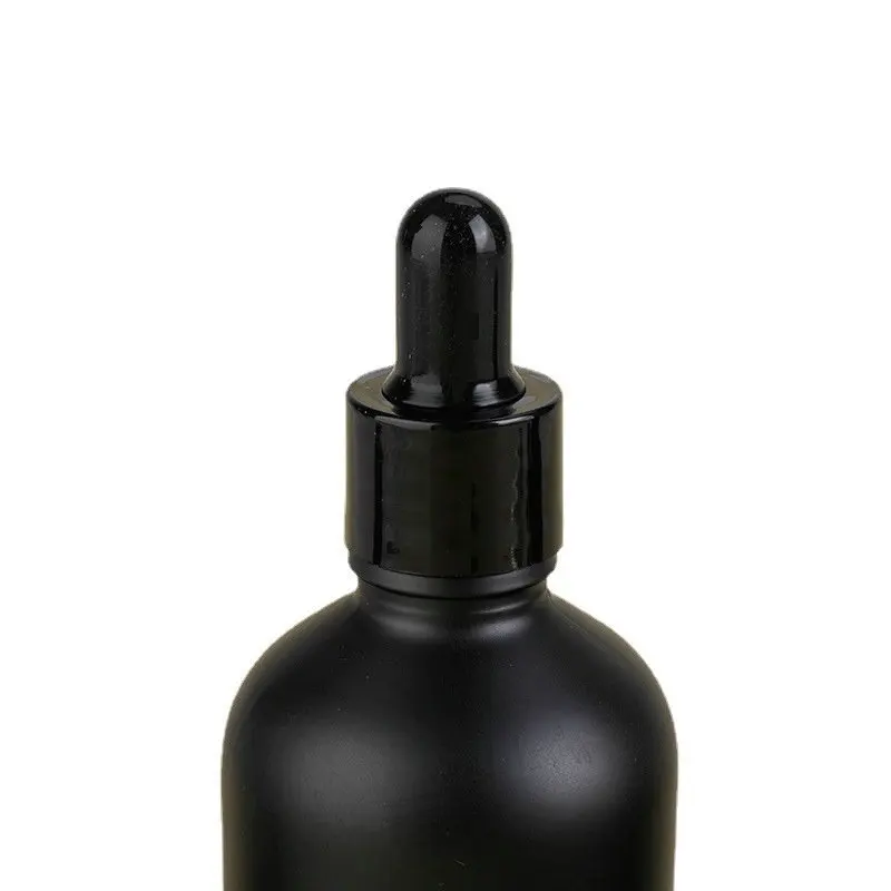 Flcopropriété compte-gouttes africain noir en verre, d'extraction d'huile essentielle, d'extraction liquide d'aromathérapie, pipent de tête en plastique, illable au quotidien, HI 5-100ml