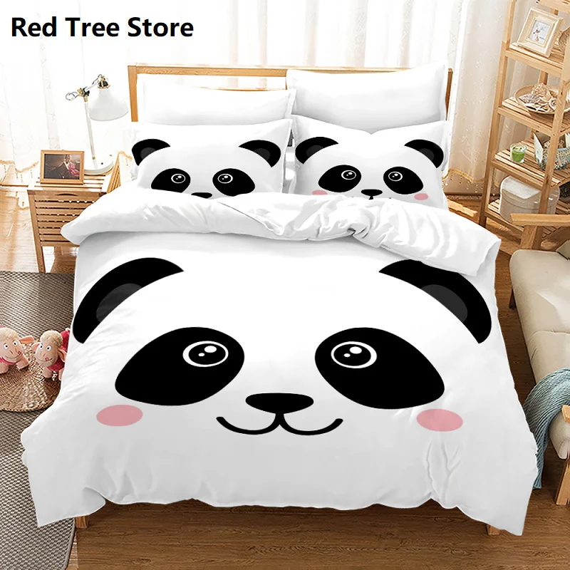 Panda Bear Bedding Sets Animal Duvet Cover Twin Full Single Size And Pillowcase Home Textile 3D Print Bedclothes For Kids Child