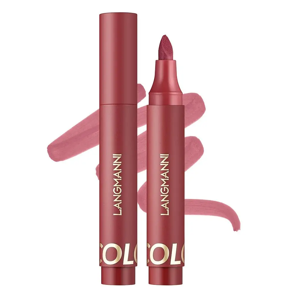 Matte Marker Lippenstift Lipliner Lippenstift Lipstick Lange Pen Hydraterende Voering Waterdichte Make-Up Contour La S6q0