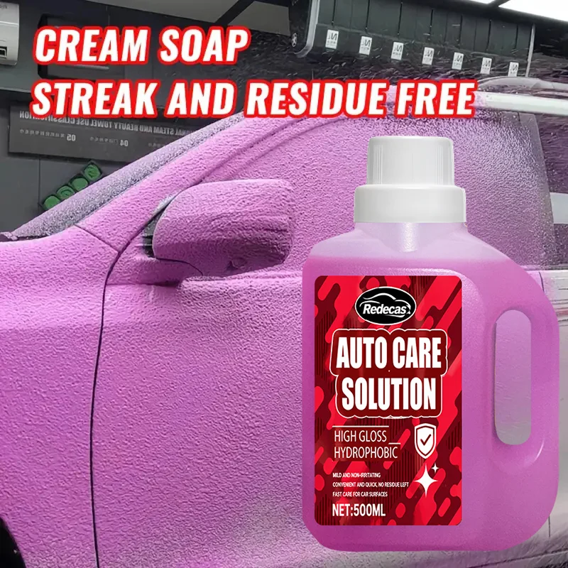 500ml Pink Foam Car Wash Shampoo, Builds & Reshapes Ceramic Coating, Nourishes & Protects Car Paint, All-in-One Kit for All Cars