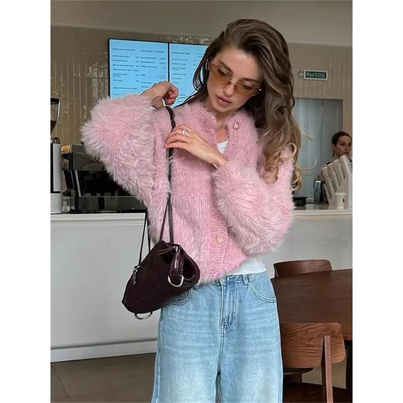 

Fashion Knit Sweater Cardigan Women's Loose Long Sleeve Spring 2026 Commute Elegant Coat Female Knitwear Cardigan Outwear