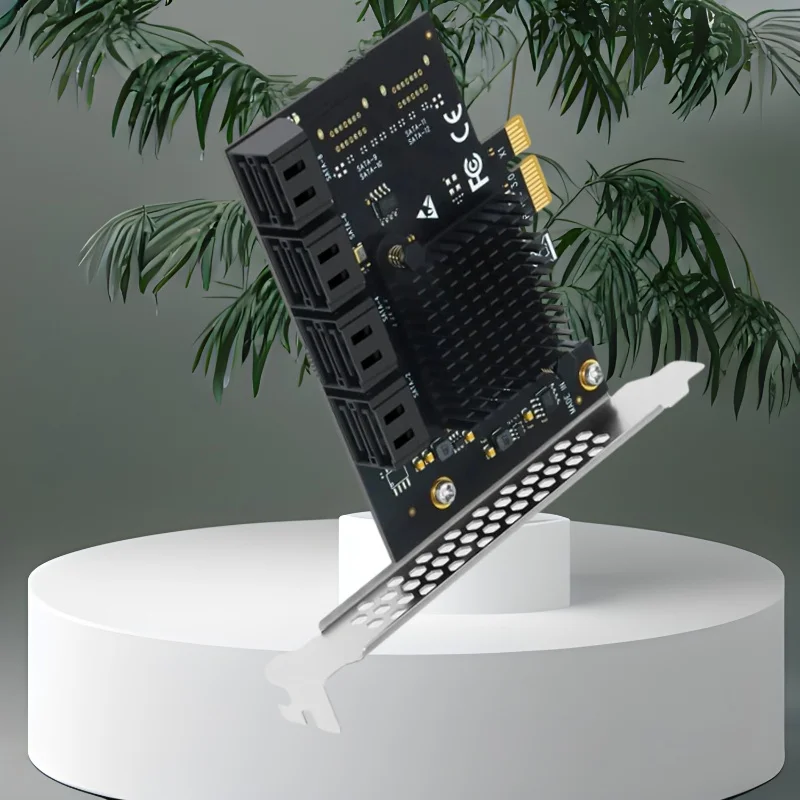 

NEW Riser Pcie Sata PCI-E X1 6Gbps ASM1064 + JMB575 with Heatsink Port Multiplier Sata Expansion Server for Desktop PC Computer