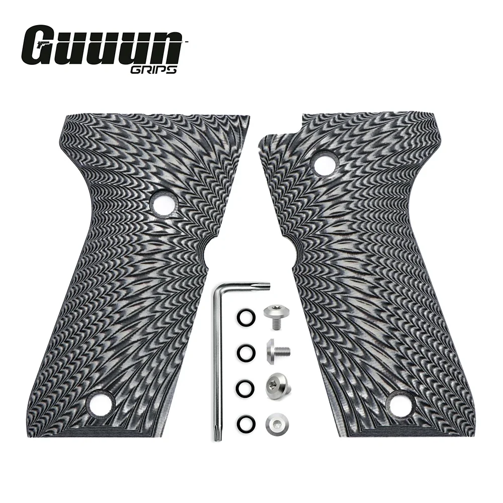 Guuun G10 Grips for Beretta 92 /96 Compact, Sunburst Texture - Include screws