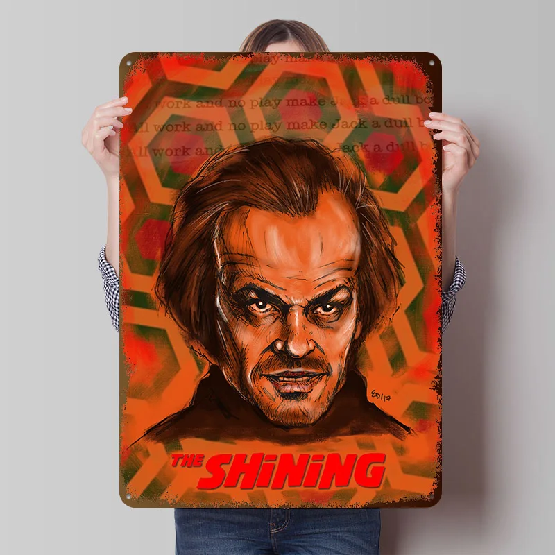 The Shining Jack Nicholson Porträt-Blechposter, personalisierte Wandkunst, Retro-Vintage-Metallschilder für Fans, Raumdekoration, ästhetisch