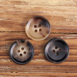 10pcs Classic Matte Polyester Buttons 4 Hole Mens Suit Jacket Pants All Sizes Beige Brown Black Knitting Sewing Button