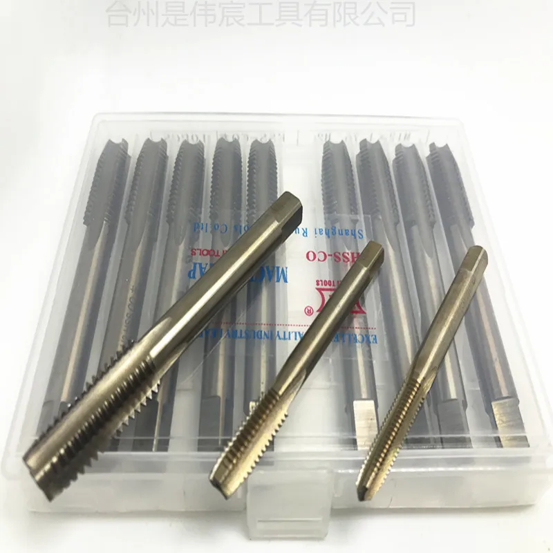 Cost Sale Of 1PC Left Hand M2-M12 HSSM35 Co5% Full CNC Grinded Machine Straight Flute Taps For SS Workpieces Threads  Making