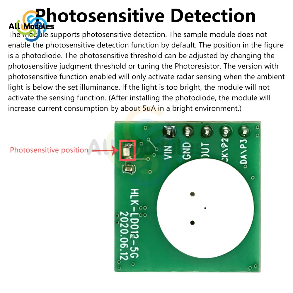 Induzione del corpo umano a infrarossi modulo Radar a microonde 5G modulo sensore DC 2.2V-4.8V rilevatore di distanza di potenza Ultra-bassa HLK-LD012