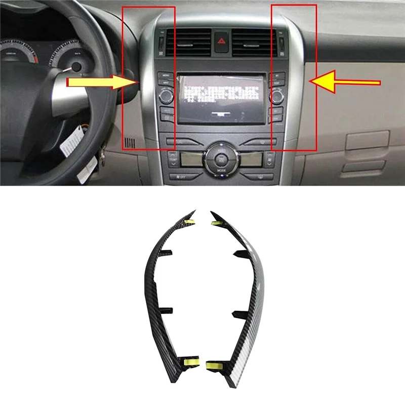 1Set Car Dashboard Air Vents Trim Strip for Altis 2007-2013 Air A/C Outlets ABS Carbon Fibre Trim