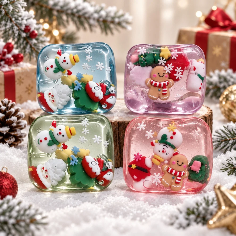 Christmas Snowman Santa Squeeze Toy Party Supplies 1Pc Soft Squishy Stress Relief Toy Treasure Box Prize Back to School Reward