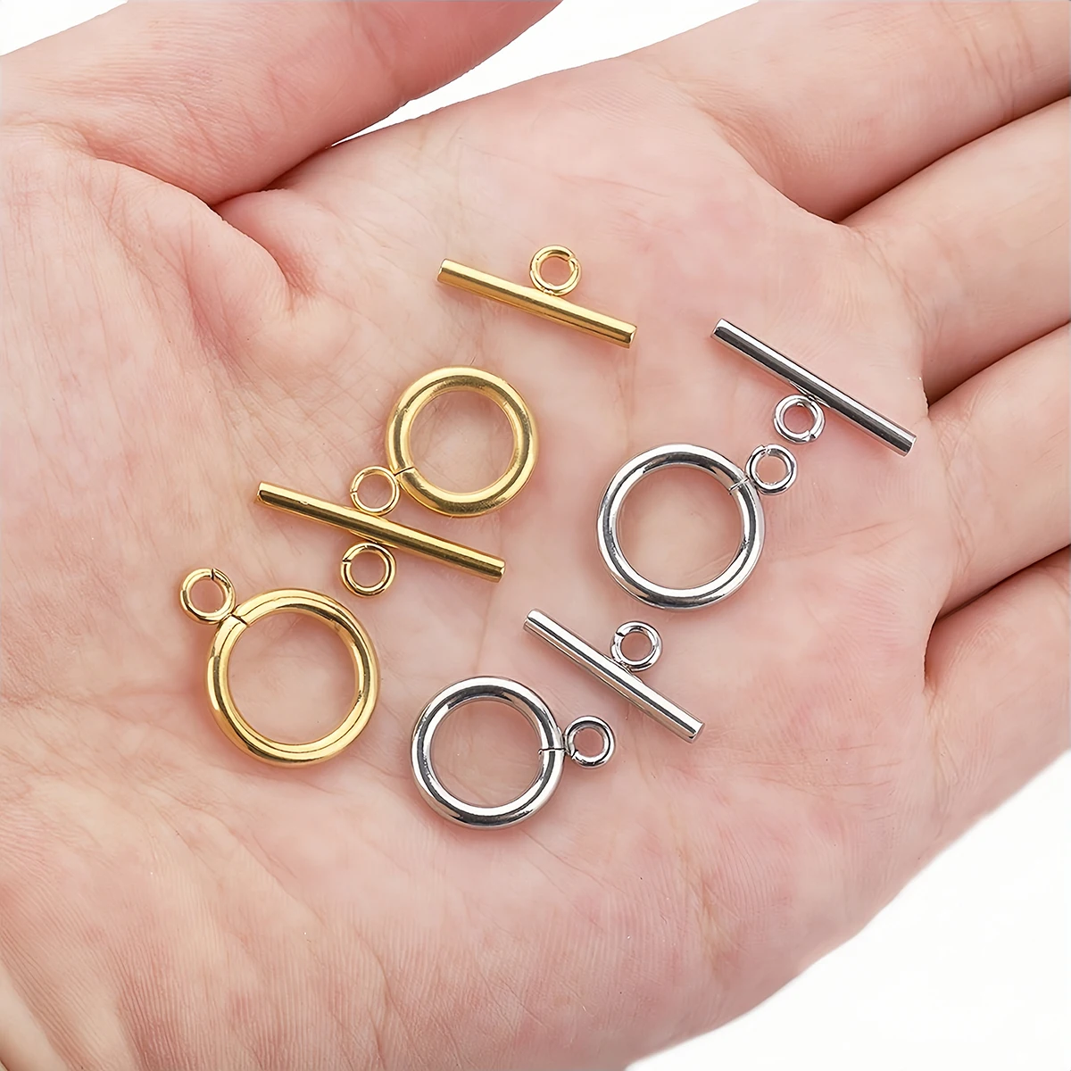 4 セットステンレス鋼 OT クラストグルクラスプ 18 k ゴールドネックレスコネクタブレスレットフック DIY ジュエリー作成アクセサリー