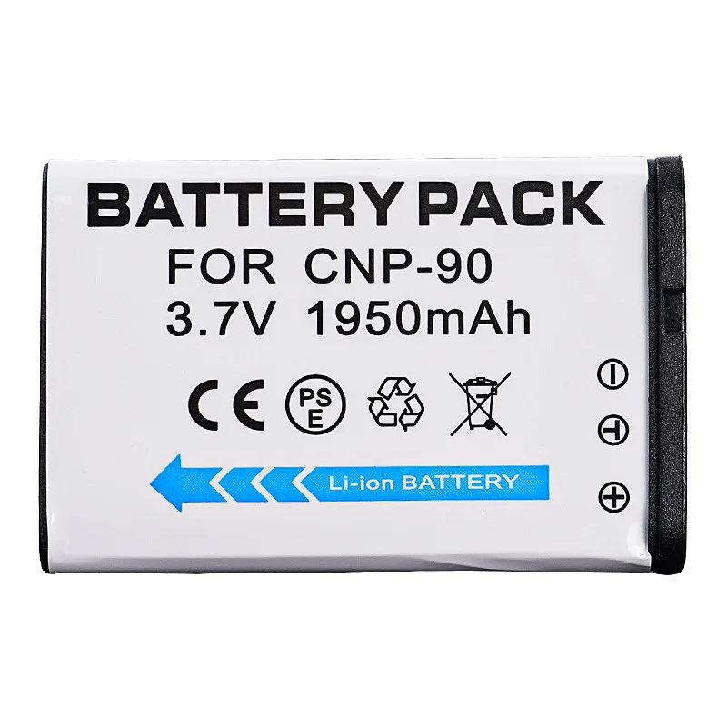 1950mAh NP-90 NP90 Camera Batterij Voor Casio Exilim EX-H10 EX-H15 EX-H20G EX-H20GBK EX-H20GSR EX-FH100 EX-FH100BK Camera Oplader